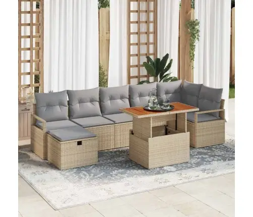 Aia Diivanikomplekt Padjaga 8 Pcs Beež Polürooster