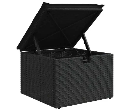 Sodo Sofų Rinkinys Su Pagalve 5 Pcs Juoda Poli Ratanas