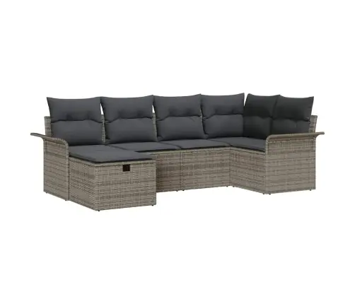 Sodo Sofų Rinkinys Su Pagalve Su Saugykla 6 Pcs Poli Ratanas