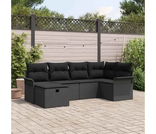 Dārza Dīvānu Komplekts Ar Spilvenu 6 Pcs Poliūtu Rotangpalma Vidaxl