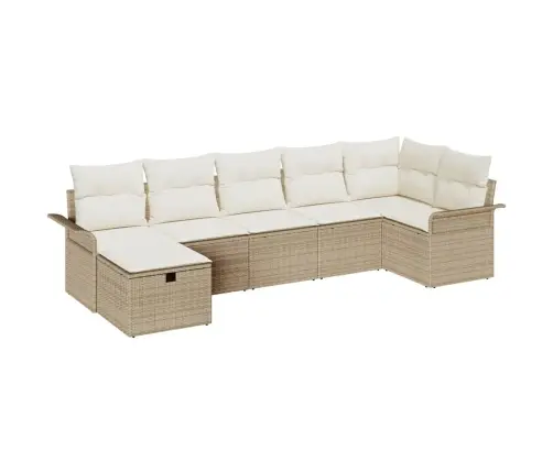 7 Daļu Dārza Dīvānu Komplekts Ar Spilveniem Bēšs Poli Rotangpalma Vidaxl 7 Daļu Dārza Dīvānu Komplekts Ar Spilveniem Bēšs Poli Rotangpalma Vidaxl