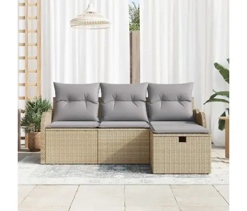 Aia Diivanikomplekt Padjaga 4 Pcs Beež Polürooster