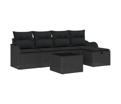 Dārza Dīvānu Komplekts 6 Pcs Melna Poliūtu Rotangpalma Vidaxl