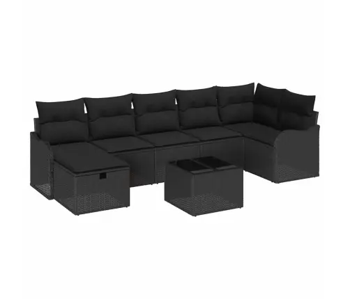 Dārza Dīvānu Komplekts 8 Pcs Melna Poliūtu Rotangpalma Vidaxl