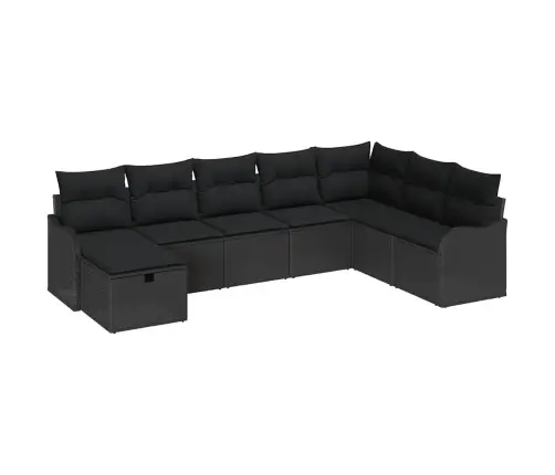 Dārza Dīvānu Komplekts 8 Pcs Melna Poliūtu Rotangpalma Vidaxl