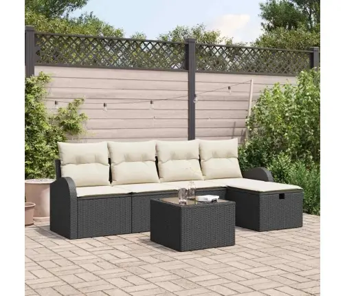 Aia Diivanikomplekt Padjaga 6 Pcs Must Polürooster