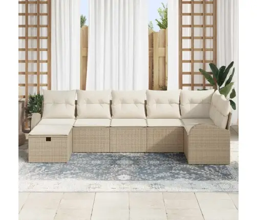 7 Gabalu Dārza Dīvāna Komplekts Ar Spilveniem Bēšā Poli Rotangpalmas Vidaxl 7 Gabalu Dārza Dīvāna Komplekts Ar Spilveniem Bēšā Poli Rotangpalmas Vidaxl