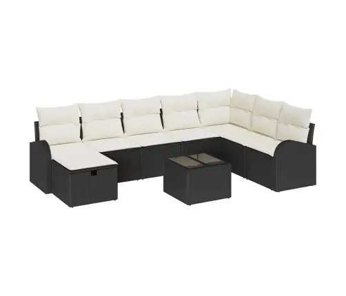 Aia Diivanikomplekt Padjaga 9 Pcs Must Polürooster