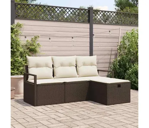 Aia Diivanikomplekt Padjaga 4 Pcs Pruun Polürooster