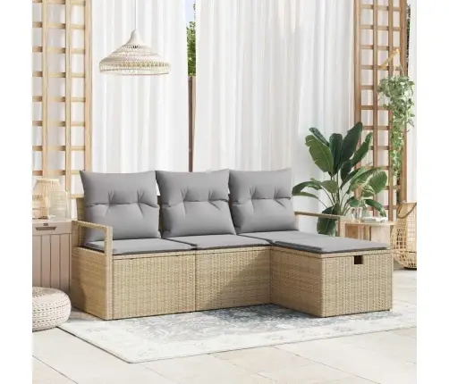 Aia Diivanikomplekt Padjaga 4 Pcs Beež Polürooster