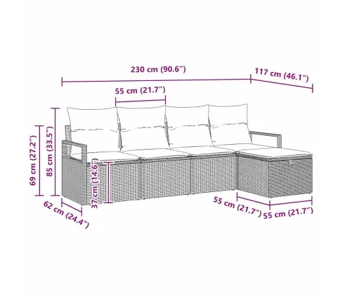 Aia Diivanikomplekt Padjaga 5 Pcs Hall Polürooster