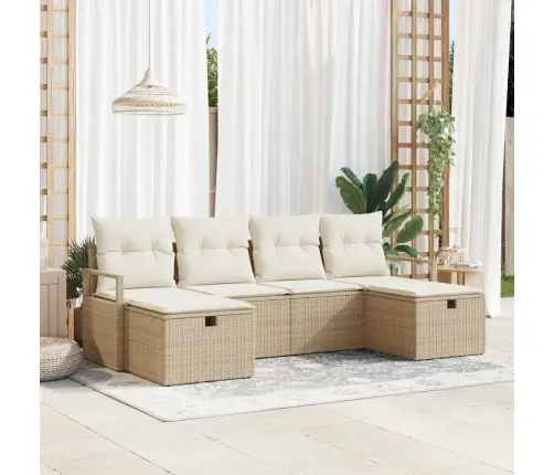 Aia Diivanikomplekt Padjaga 6 Pcs Beež Polürooster