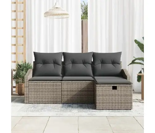 Sofos Komplektas Su Pagalve 4 Pcs Poliratanas