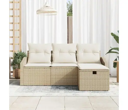 Sofos Komplektas Su Pagalve 4 Pcs Poliratanas