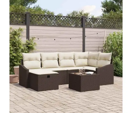 Aia Diivanikomplekt 7 Pcs Pruun 55 X 62 X 69 Cm Polürooster