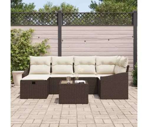 Aia Diivanikomplekt 7 Pcs Pruun 55 X 62 X 69 Cm Polürooster