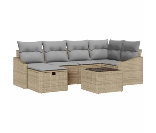 Sodo Sofų Rinkinys 7 Pcs Smėlio 55 X 62 X 69 Cm Poli Ratanas Sodo Sofų Rinkinys 7 Pcs Smėlio 55 X 62 X 69 Cm Poli Ratanas