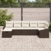 Sodo Sofų Rinkinys 7 Pcs Ruda 55 X 62 X 69 Cm Poli Ratanas