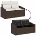 Sodo Sofų Rinkinys 7 Pcs Ruda 55 X 62 X 69 Cm Poli Ratanas
