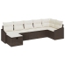 Sodo Sofų Rinkinys 7 Pcs Ruda 55 X 62 X 69 Cm Poli Ratanas