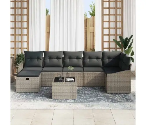 Dārza Dīvānu Komplekts Ar Spilvenu 8 Pcs Pelēka 55 X 62 X 69 Cm Vidaxl