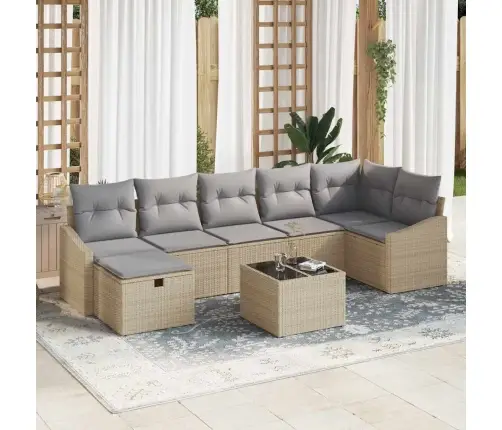 Dārza Dīvānu Komplekts Ar Spilvenu 8 Pcs Bēša 55 X 62 X 69 Cm Vidaxl