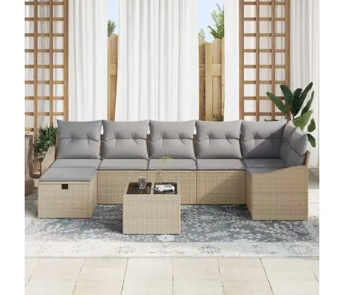 Dārza Dīvānu Komplekts Ar Spilvenu 8 Pcs Bēša 55 X 62 X 69 Cm Vidaxl