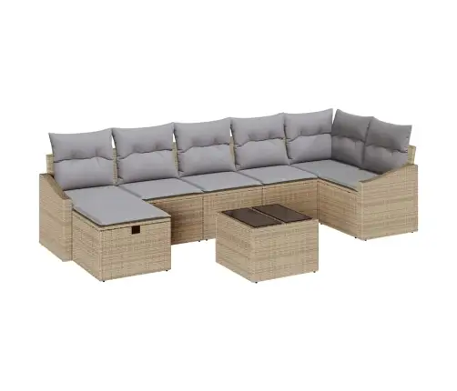 Dārza Dīvānu Komplekts Ar Spilvenu 8 Pcs Bēša 55 X 62 X 69 Cm Vidaxl