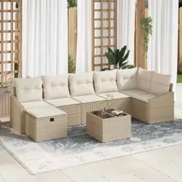 Aia Diivanikomplekt 8 Pcs Beež 55 X 62 X 69 Cm Polürooster