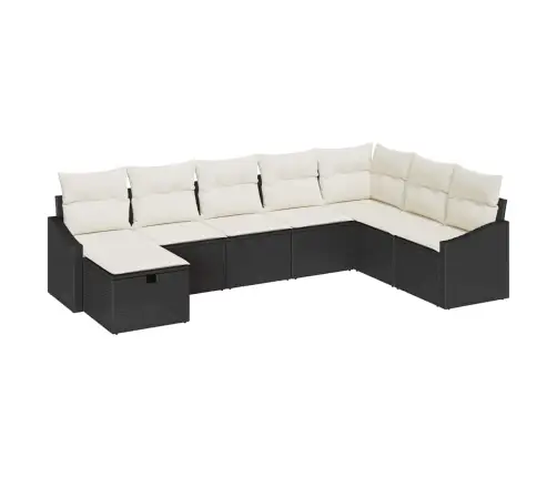 Sodo Sofų Rinkinys 8 Pcs Juoda 55 X 62 X 69 Cm Poli Ratanas