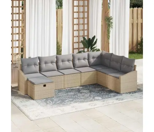 Dārza Dīvānu Komplekts Ar Spilvenu 8 Pcs Bēša 55 X 62 X 69 Cm Vidaxl