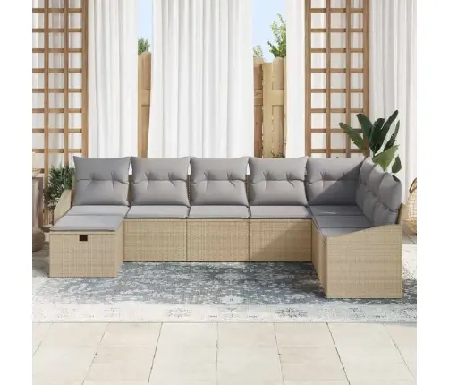 Dārza Dīvānu Komplekts Ar Spilvenu 8 Pcs Bēša 55 X 62 X 69 Cm Vidaxl