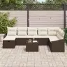 Sodo Sofų Rinkinys 9 Pcs Ruda 55 X 62 X 69 Cm Poli Ratanas