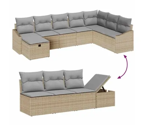 Dārza Dīvānu Komplekts Ar Spilvenu 9 Pcs Bēša 55 X 62 X 69 Cm Vidaxl