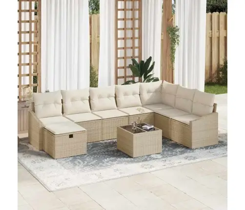 Aia Diivanikomplekt 9 Pcs Beež 55 X 62 X 69 Cm Polürooster