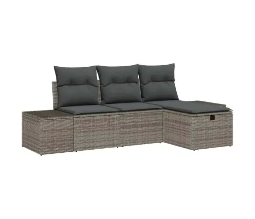 Sodo Sofų Rinkinys 4 Pcs Pilka 55 X 62 X 69 Cm Poli Ratanas Sodo Sofų Rinkinys 4 Pcs Pilka 55 X 62 X 69 Cm Poli Ratanas