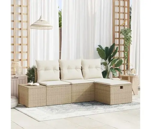 Sofos Komplektas Su Pagalve 4 Pcs Poliratanas