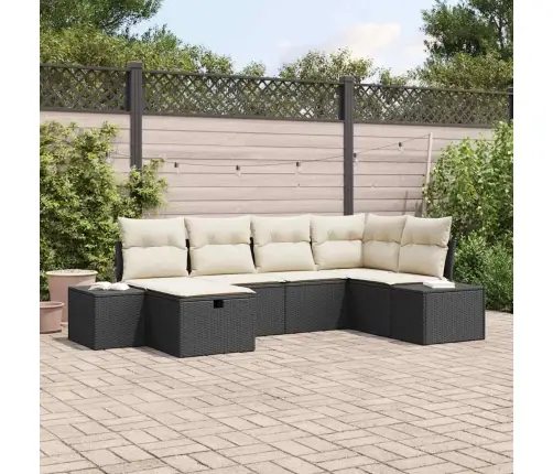 6 Gabalu Dārza Dīvānu Komplekts Ar Spilveniem Melnā Poli Rotangpalma Vidaxl 6 Gabalu Dārza Dīvānu Komplekts Ar Spilveniem Melnā Poli Rotangpalma Vidaxl