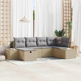 Aia Diivanikomplekt 6 Pcs Beež 55 X 62 X 69 Cm Polürooster