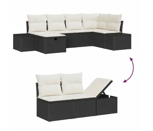 Aia Diivanikomplekt 7 Pcs Must 55 X 62 X 69 Cm Polürooster