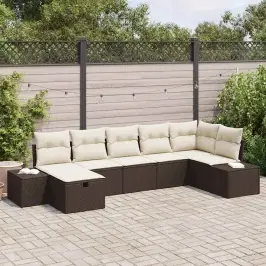 Aia Diivanikomplekt 7 Pcs Pruun 55 X 62 X 69 Cm Polürooster