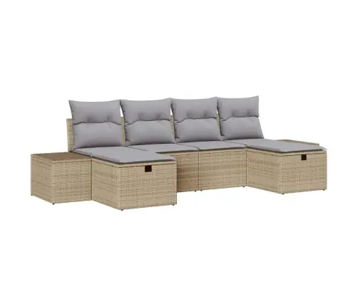 Aia Diivanikomplekt Padjaga Ladustamisega 6 Pcs Beež Polürotang