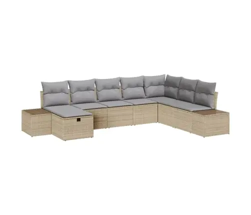 Dārza Dīvānu Komplekts Ar Spilvenu 8 Pcs Bēša 55 X 62 X 69 Cm Vidaxl