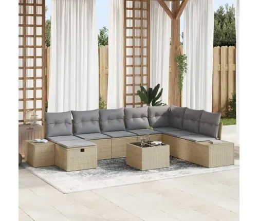 Aia Diivanikomplekt Padjaga 9 Pcs Beež Polürooster