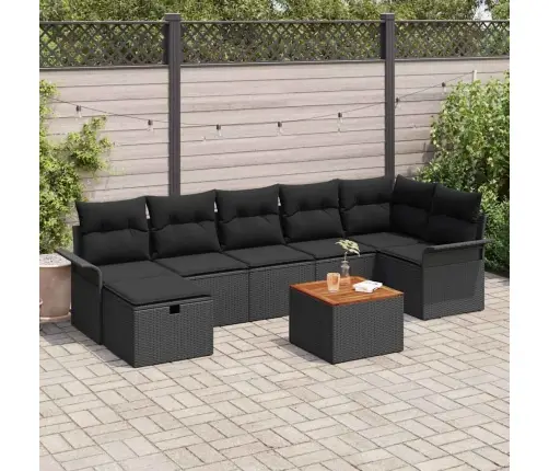 Aia Diivanikomplekt Padjaga 8 Pcs Must Polürooster