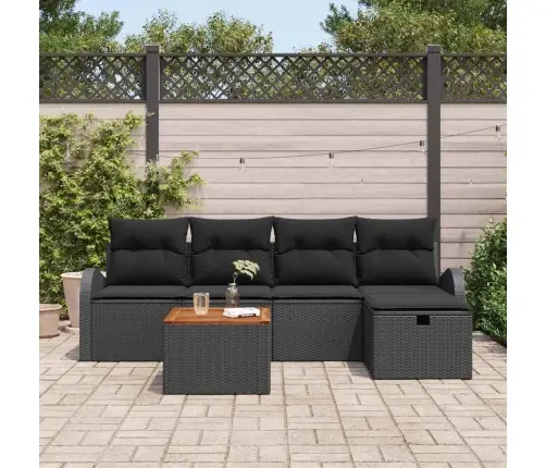 Aia Diivanikomplekt Padjaga 6 Pcs Must Polürooster