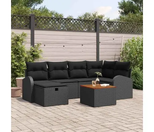 Aia Diivanikomplekt Padjaga 7 Pcs Must Polürooster