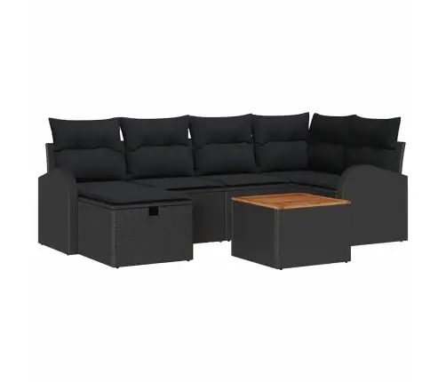 Aia Diivanikomplekt Padjaga 7 Pcs Must Polürooster