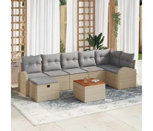 Aia Diivanikomplekt Padjaga 8 Pcs Beež Polürooster