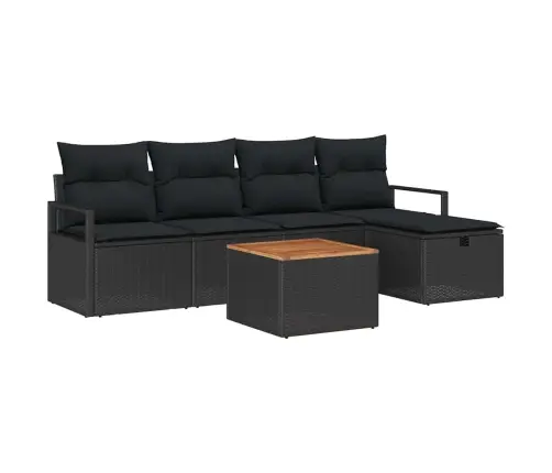 Dārza Dīvānu Komplekts 6 Pcs Melna Poliūtu Rotangpalma Vidaxl